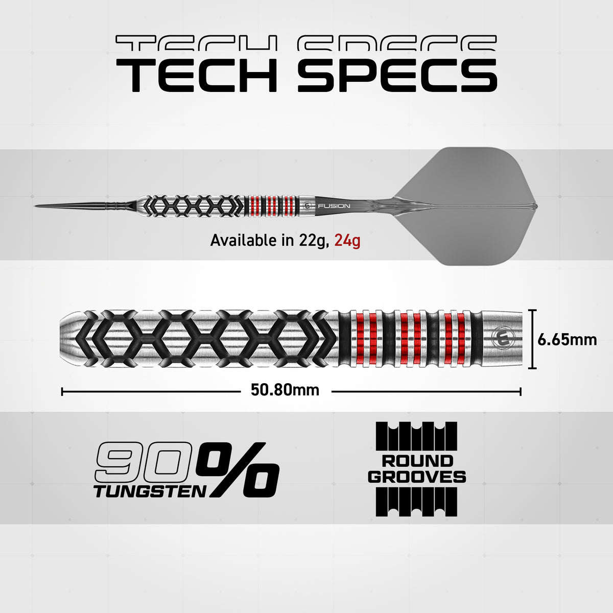 Winmau Fornax Switch Darts - Stahlspitze - 90% Tungsten - Parallel