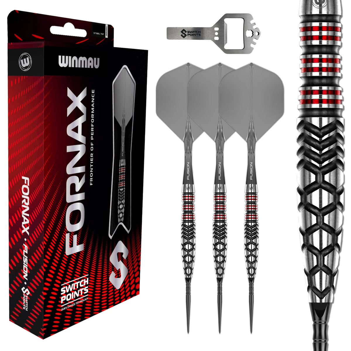 Winmau Fornax Switch Darts - Stahlspitze - 90% Tungsten - Torpedo