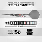 Winmau Fornax Switch Darts - Stahlspitze - 90% Tungsten - Torpedo