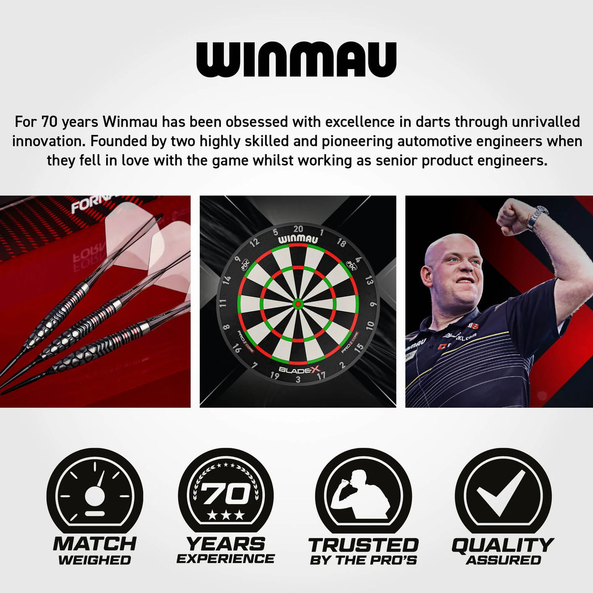 Winmau Fornax Switch Darts - Stahlspitze - 90% Tungsten - Torpedo