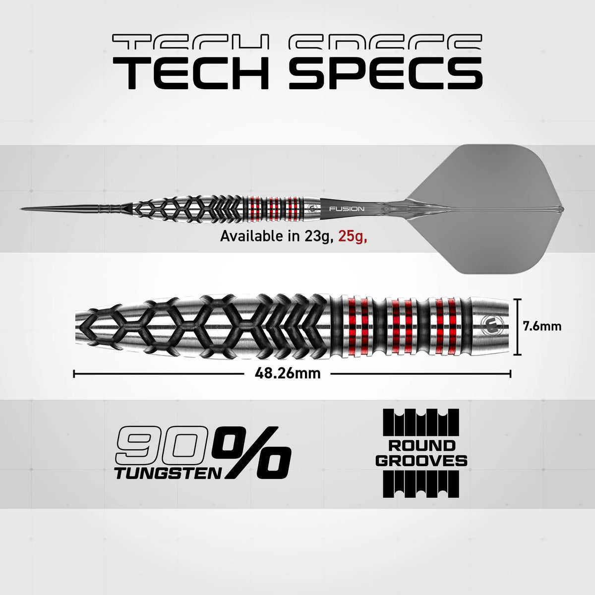 Winmau Fornax Switch Darts - Stahlspitze - 90% Tungsten - Torpedo