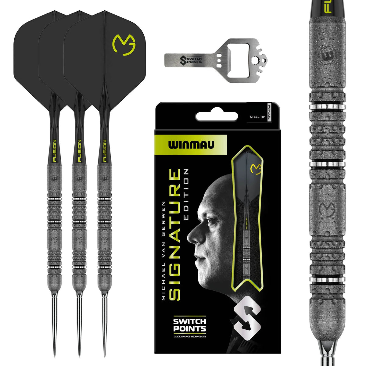 Winmau Michael van Gerwen Switch Darts - Stahlspitze - 90% Tungsten - Signature