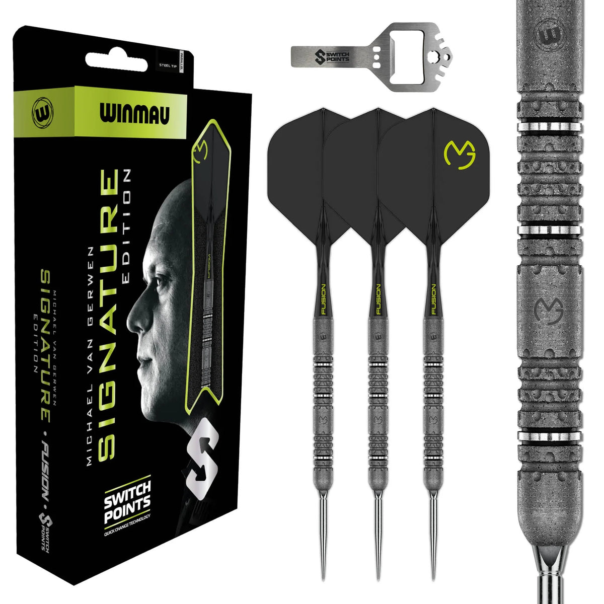 Winmau Michael van Gerwen Switch Darts - Stahlspitze - 90% Tungsten - Signature