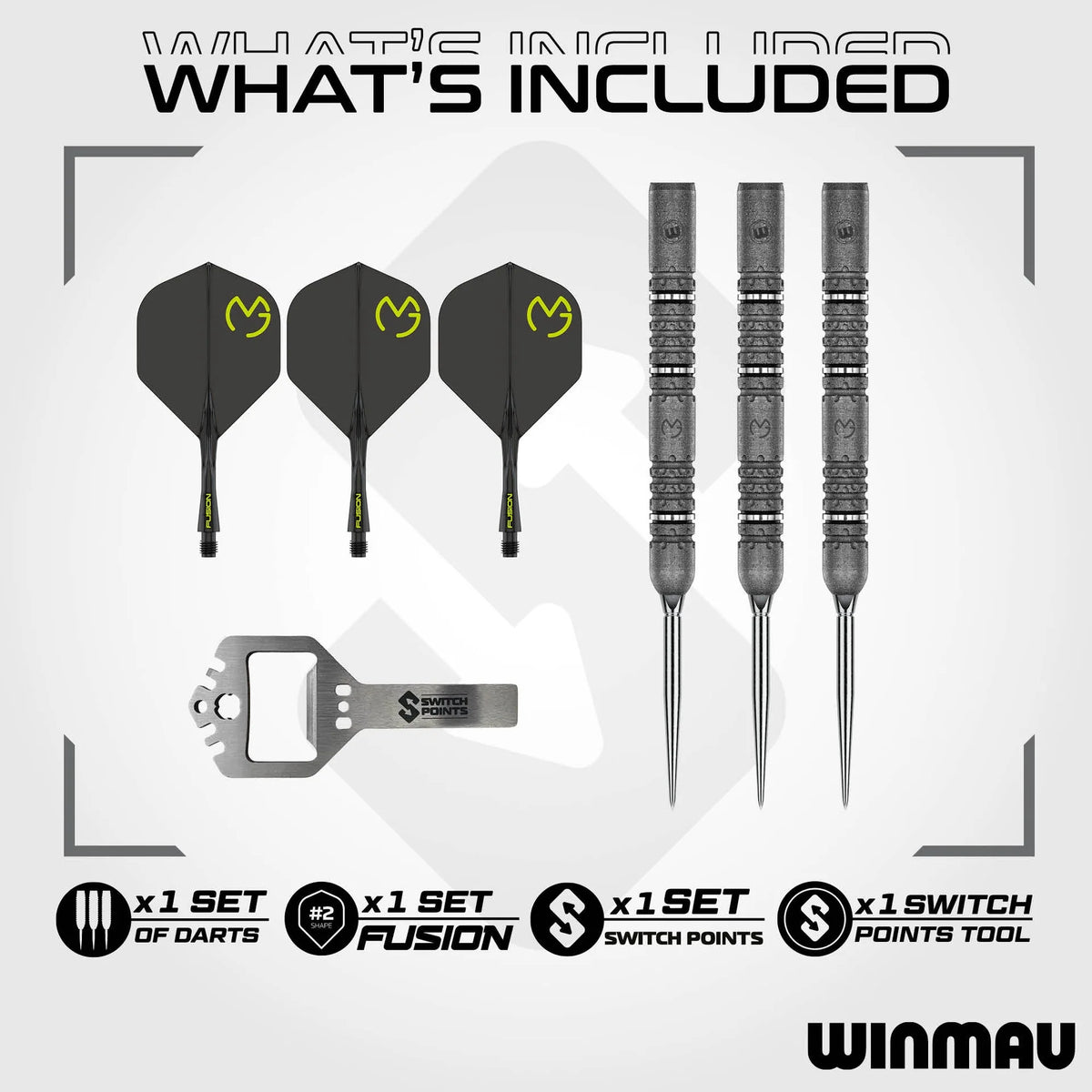 Winmau Michael van Gerwen Switch Darts - Stahlspitze - 90% Tungsten - Signature
