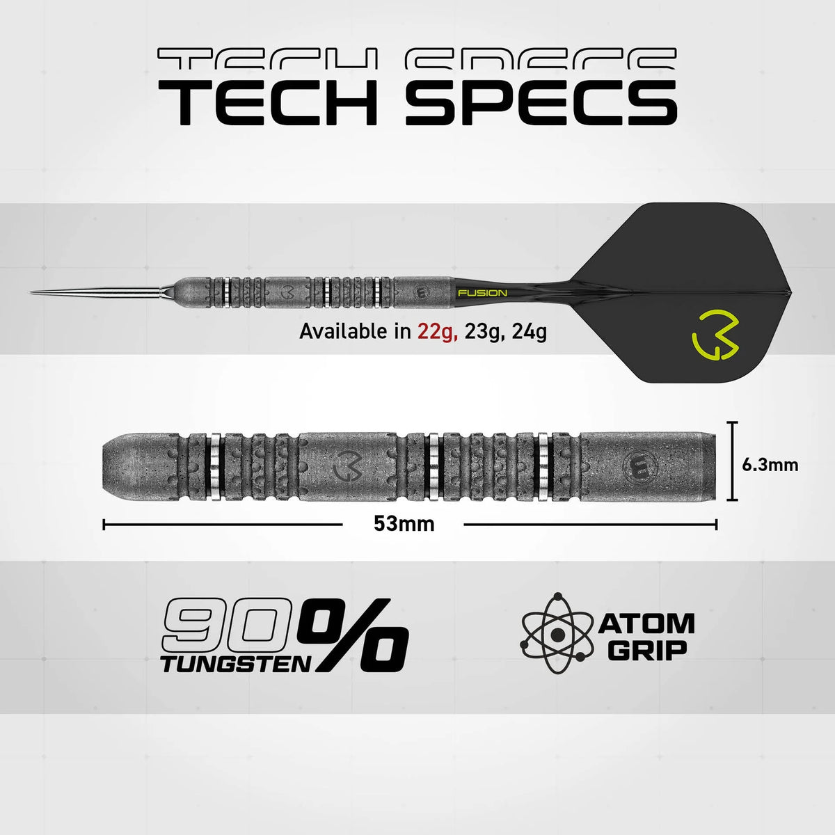 Winmau Michael van Gerwen Switch Darts - Stahlspitze - 90% Tungsten - Signature