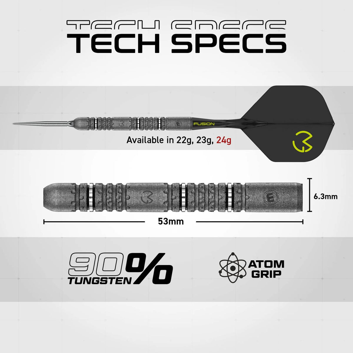 Winmau Michael van Gerwen Switch Darts - Stahlspitze - 90% Tungsten - Signature