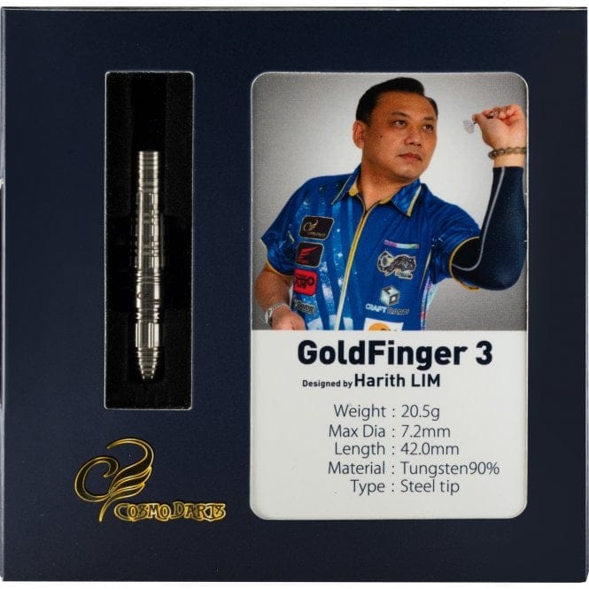 Cosmo Pro Series Darts - Steel Tip - Harith Lim - Goldfinger 3 - 20g 20g