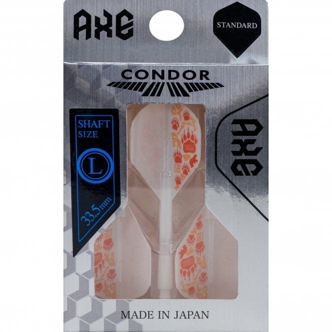 *Condor AXE Dart Flights - Standard - Footprint Bear - White & Orange