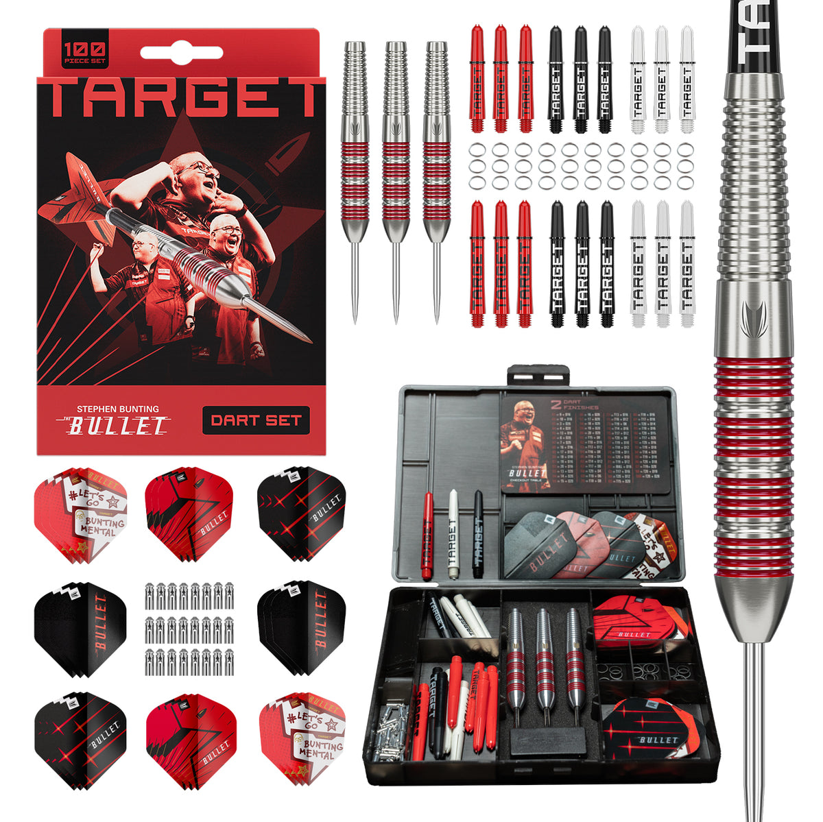 Target Stephen Bunting Darts - 100-teiliges Zubehörset