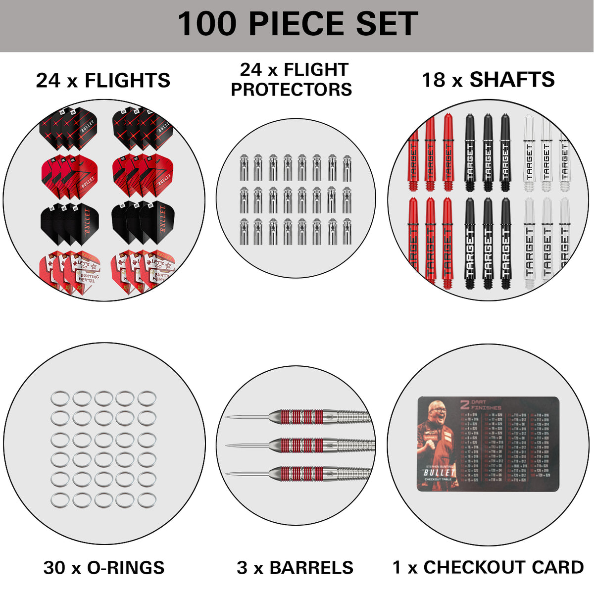 Target Stephen Bunting Darts - 100-teiliges Zubehörset