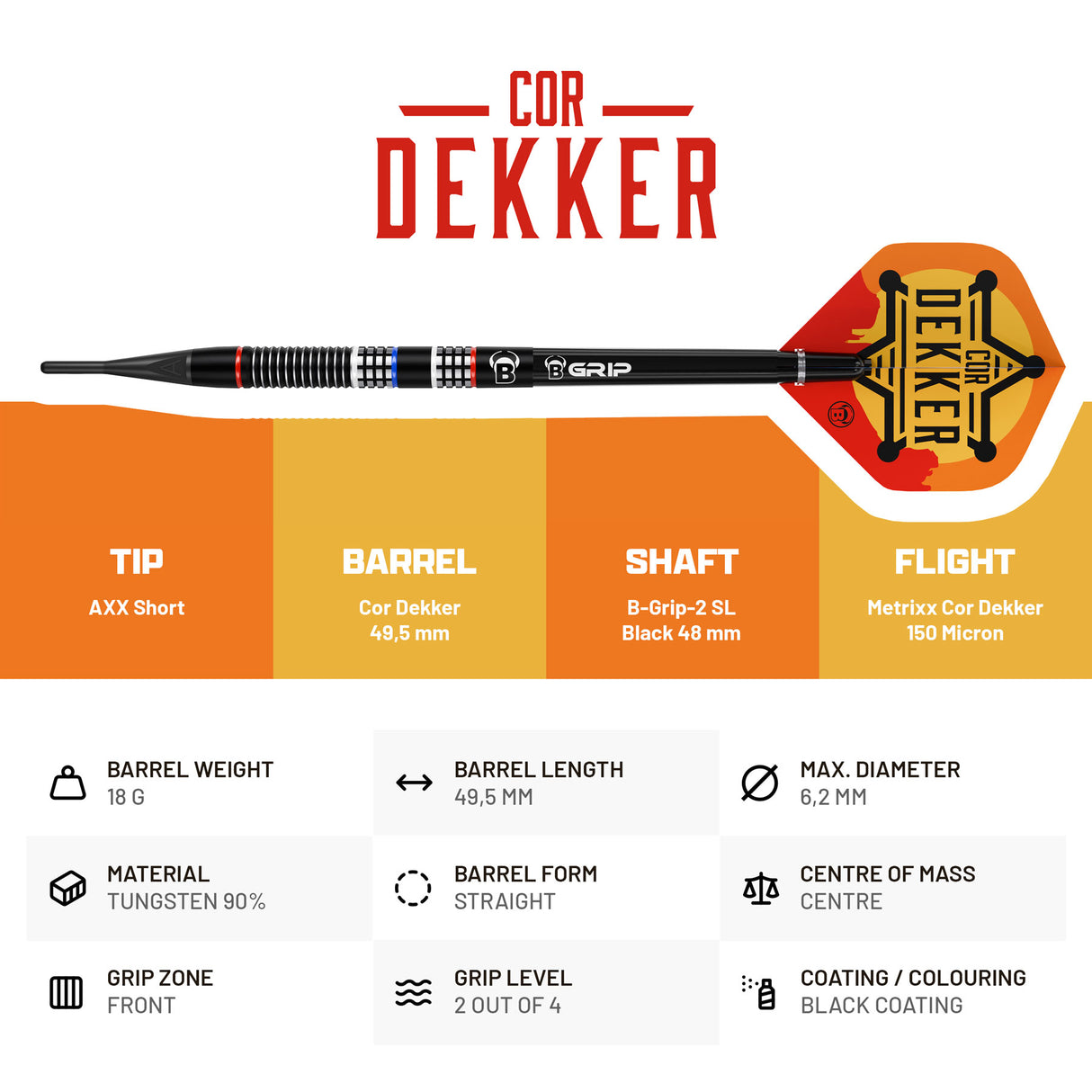 BULL'S Cor Dekker Darts - Welche Spitze - 90% Tungsten