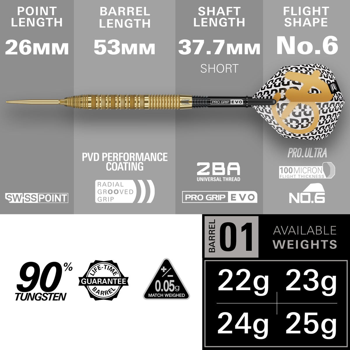 Target Bolide Envy Darts - Stahlspitze - 90% Tungsten - 01