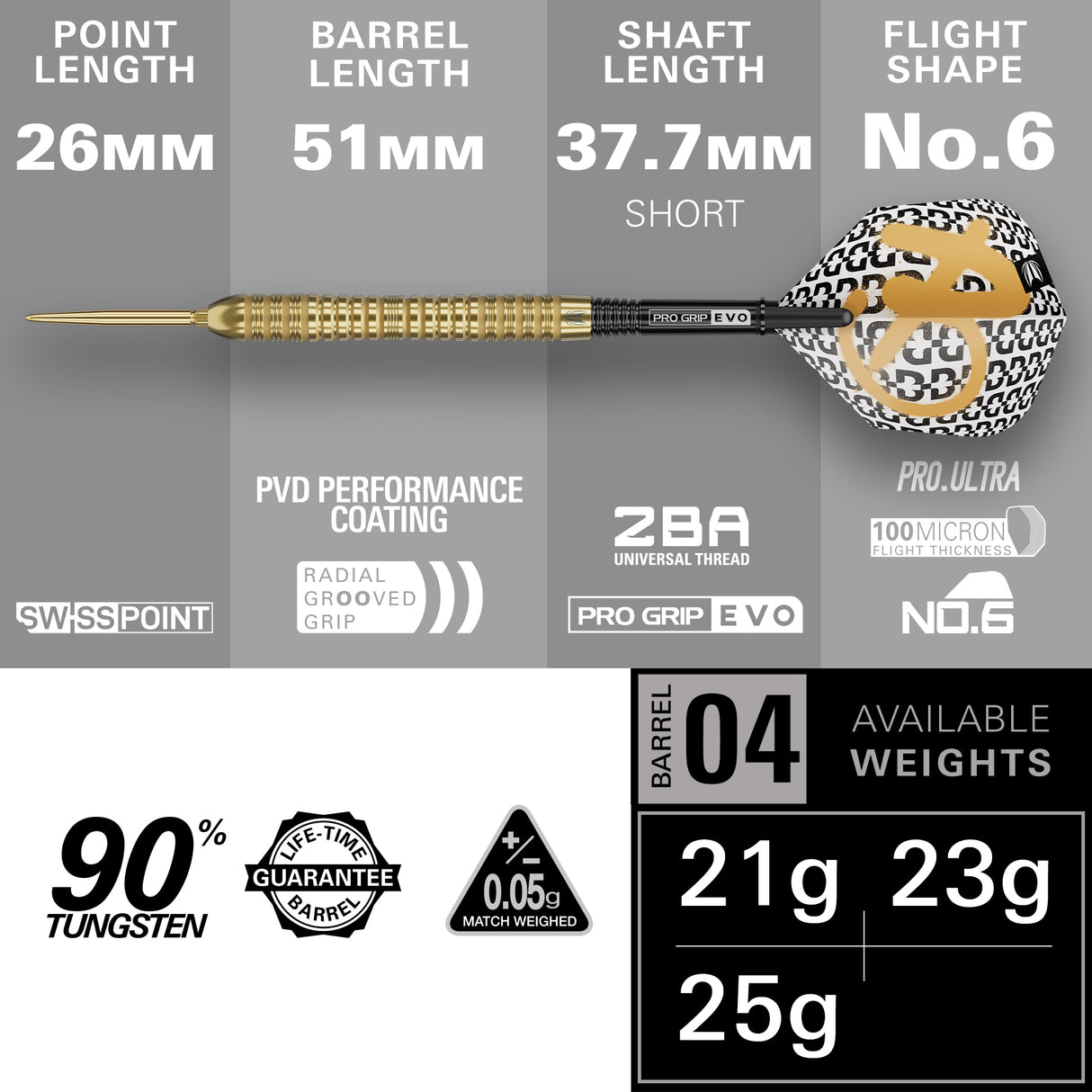 Target Bolide Envy Darts - Stahlspitze - 90% Tungsten - 04
