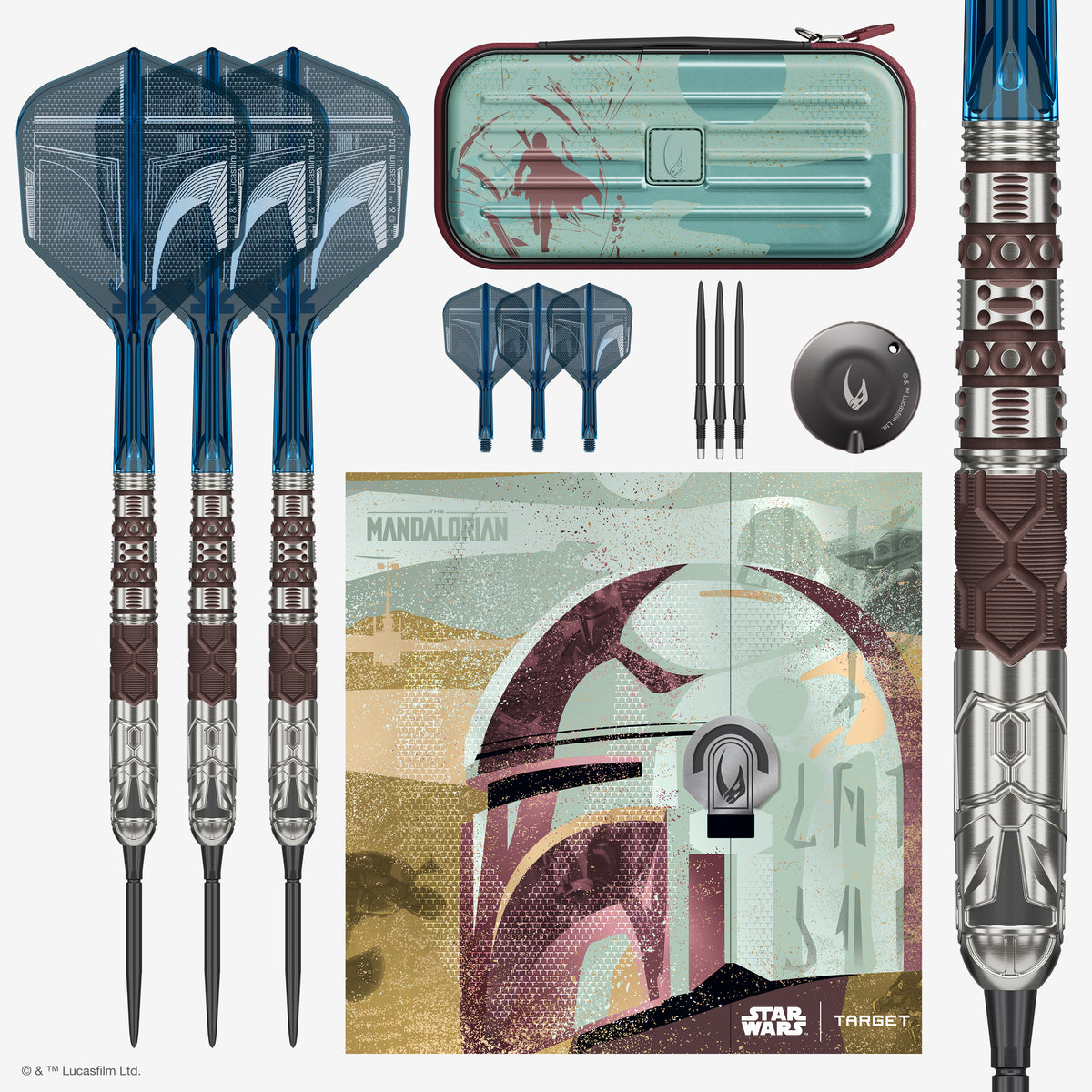 Target Star Wars Darts - Stahlspitze - 95% Tungsten - Der Mandalorianer