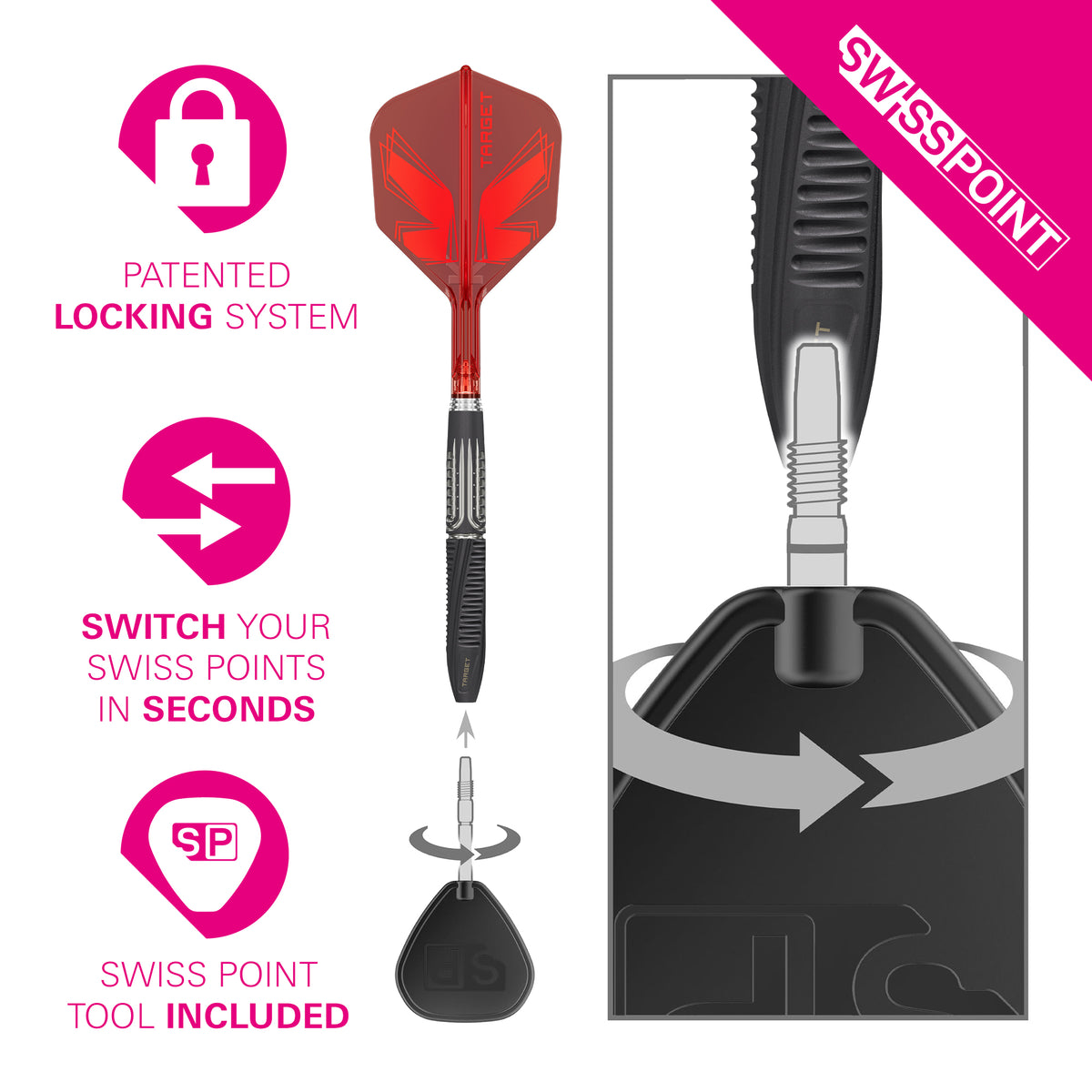 Target Shift Darts - Stahlspitze - 90% Tungsten