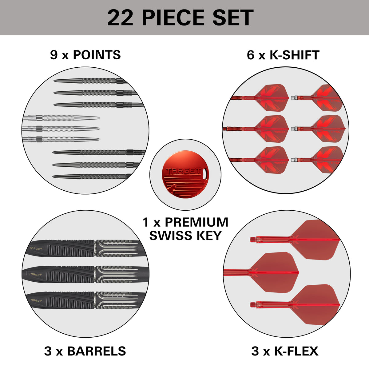 Target Shift Darts - Stahlspitze - 90% Tungsten