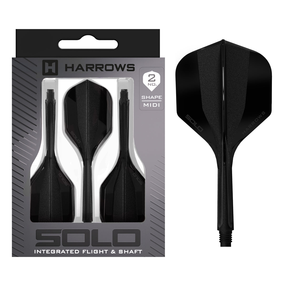 Harrows Solo 2 Dart Flights - Formgepresster Schaft & Flight