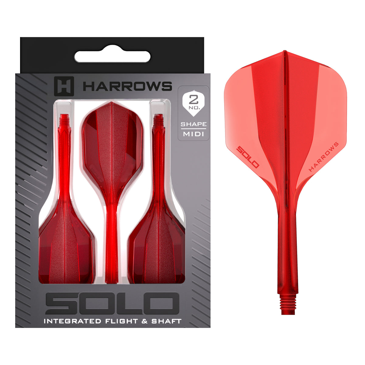 Harrows Solo 2 Dart Flights - Formgepresster Schaft & Flight