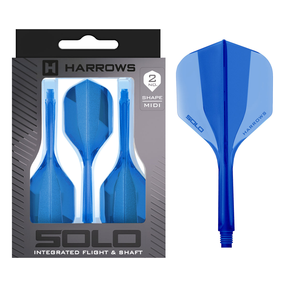 Harrows Solo 2 Dart Flights - Formgepresster Schaft & Flight
