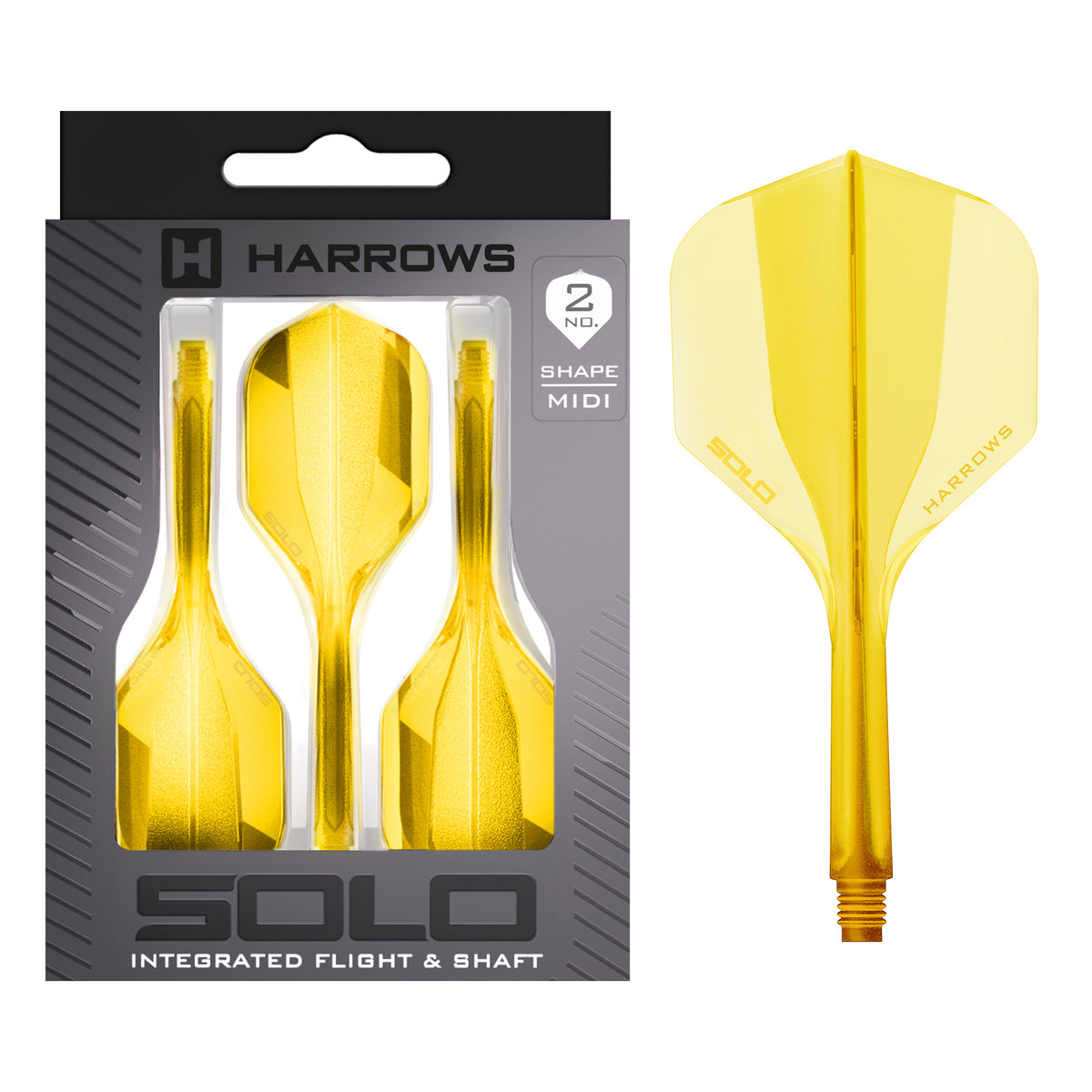 Harrows Solo 2 Dart Flights - Formgepresster Schaft & Flight