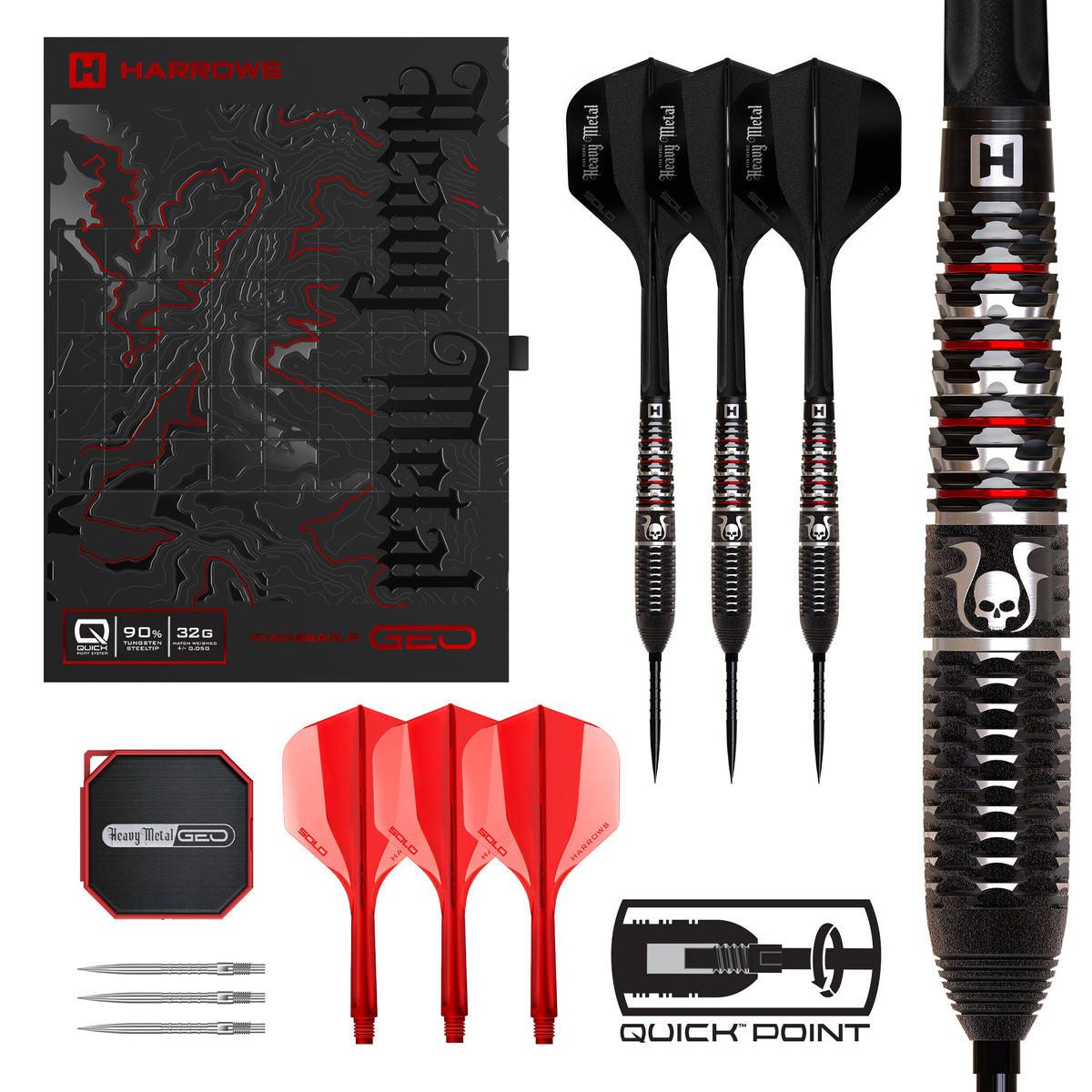 Harrows Ryan Searle Darts - Stahlspitze - 90% Tungsten - Geo