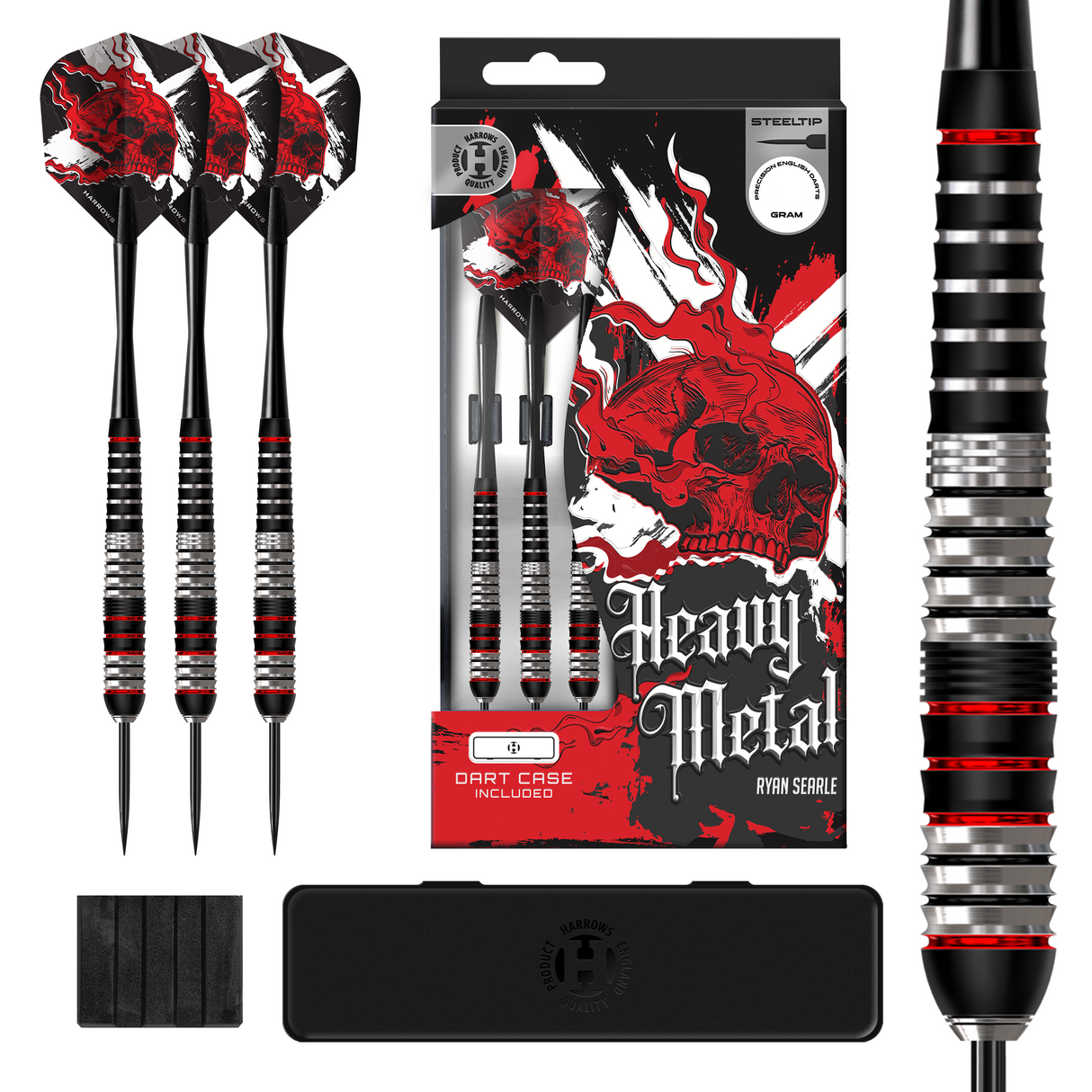 Harrows Ryan Searle Darts - Stahlspitze - Messing - Heavy Metal
