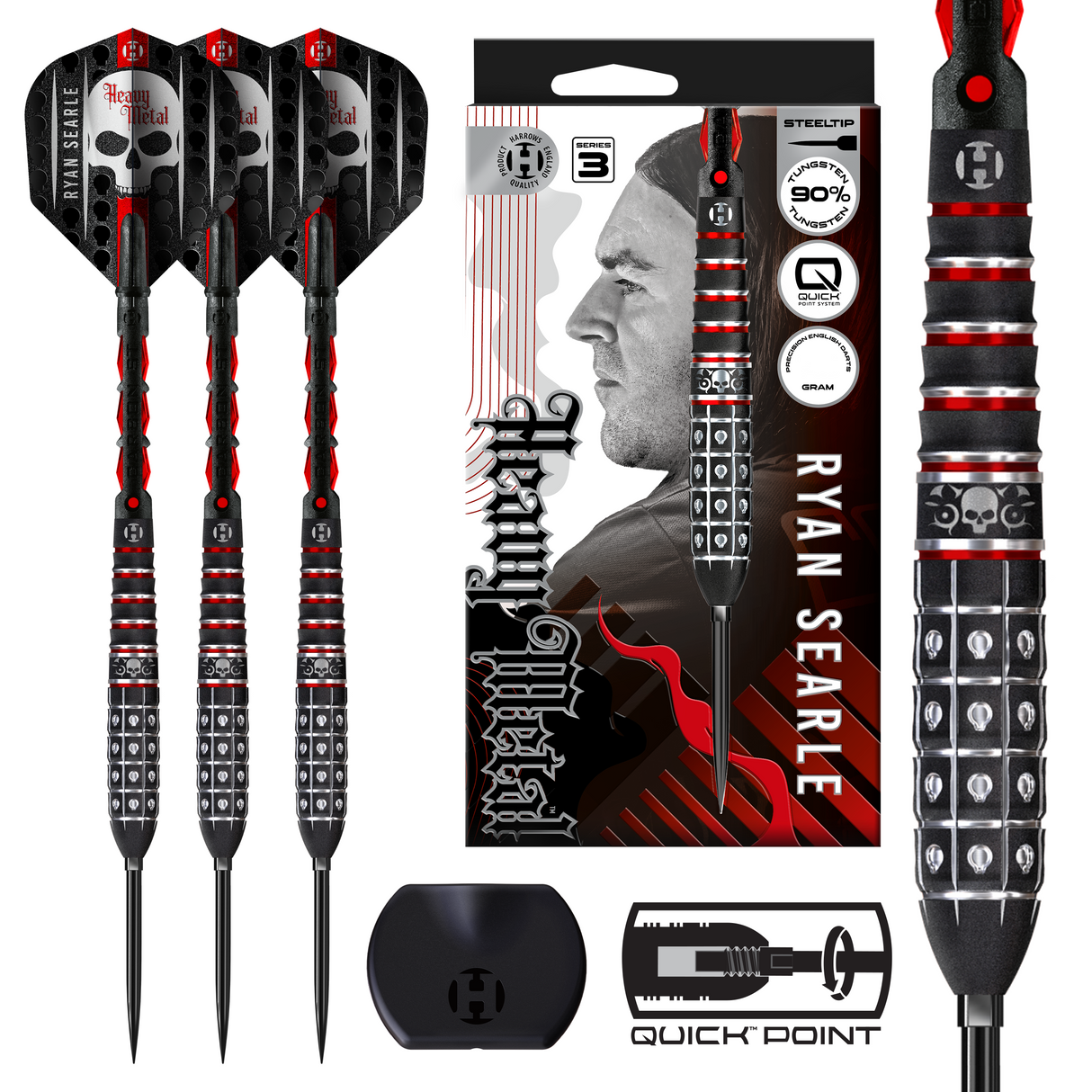 Harrows Ryan Searle Darts - Stahlspitze - 90% Tungsten - Serie 3