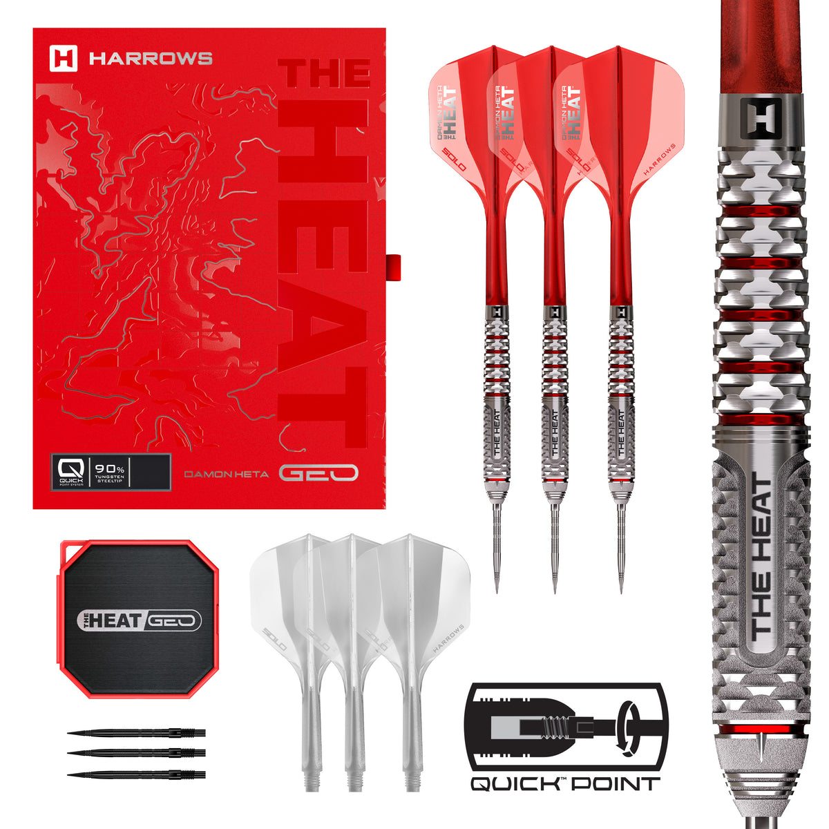 Harrows Damon Heta Darts - Stahlspitze - 90% Tungsten - Geo