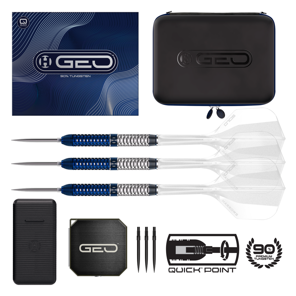 Harrows Geo Darts - Stahlspitze - 90% Tungsten - Geo 01
