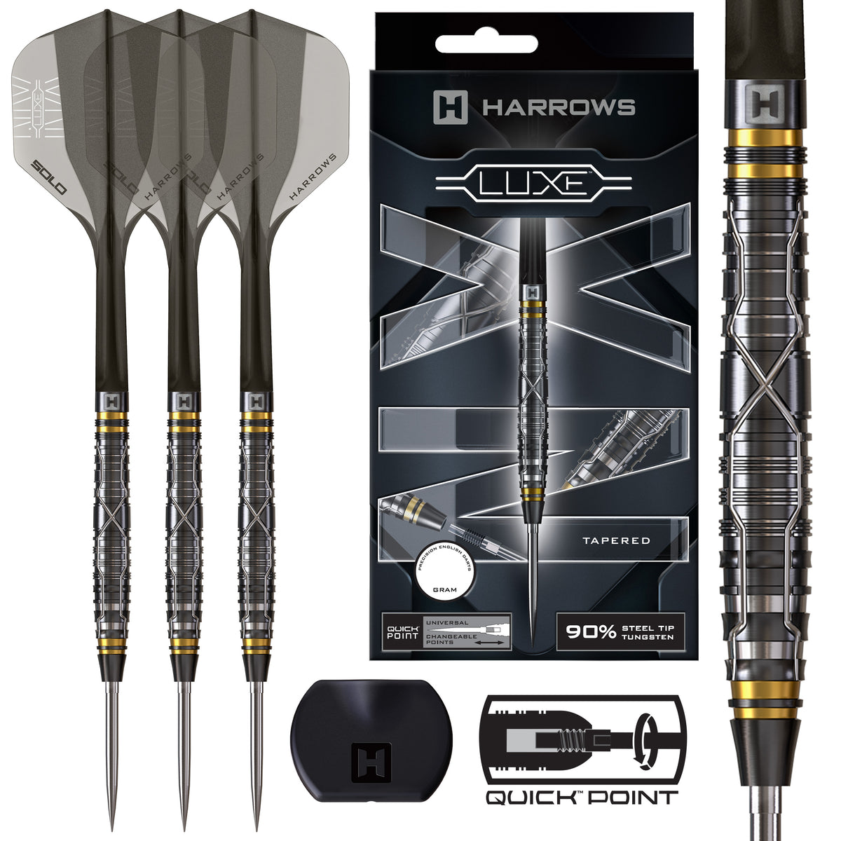 Harrows NX Luxe Darts - Stahlspitze - 90% Tungsten - Verjüngt