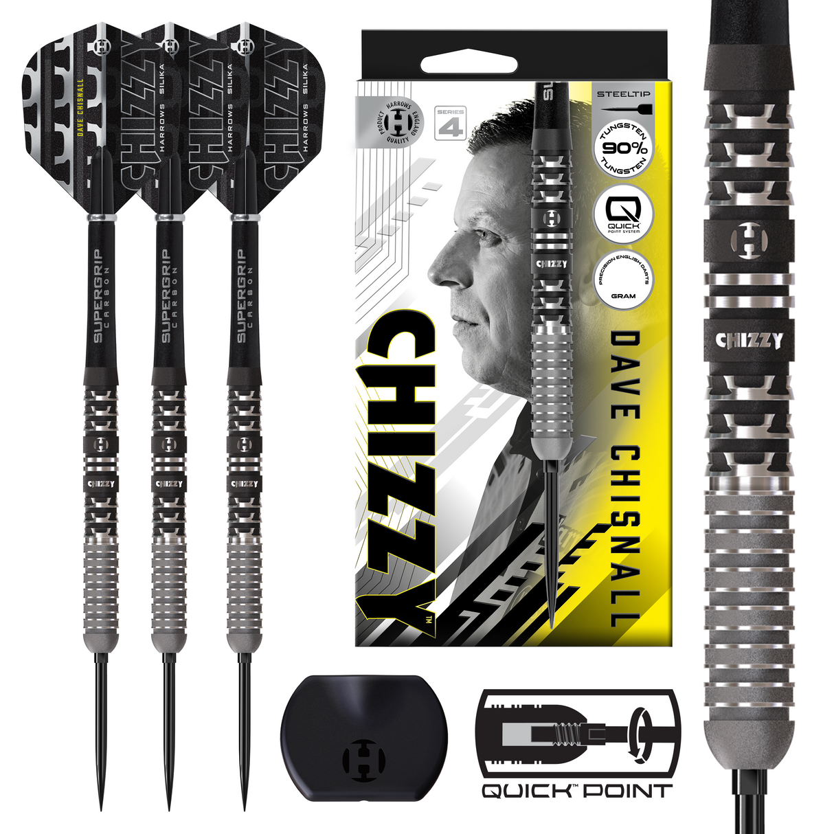 Harrows Dave Chisnall Darts - Stahlspitze - 90% Tungsten - Serie 4