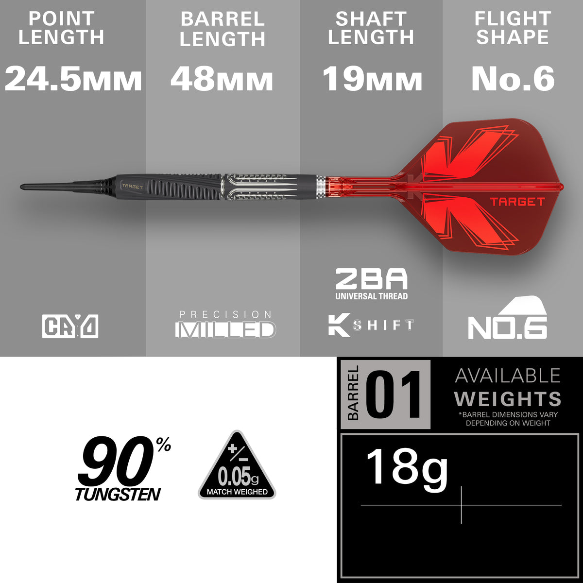 Target Shift Darts - Welche Spitze - 90% Tungsten