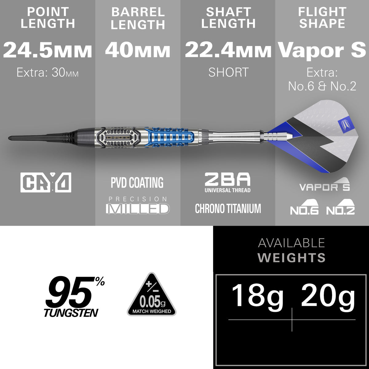 Target Phil Taylor Darts - Welche Spitze - 95% Tungsten - Power Chrono