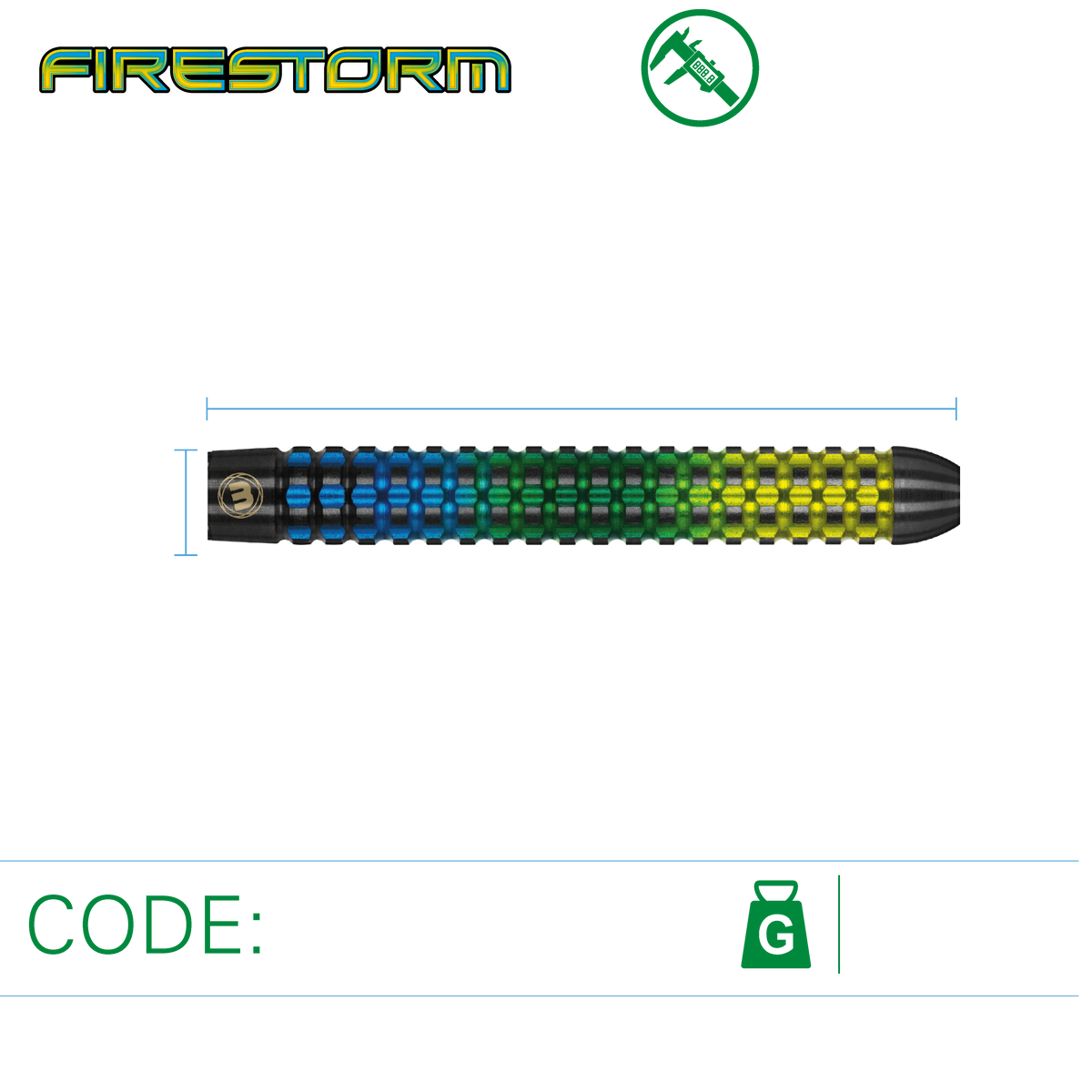 Winmau Firestorm Darts - Stahlspitze - 90% Tungsten