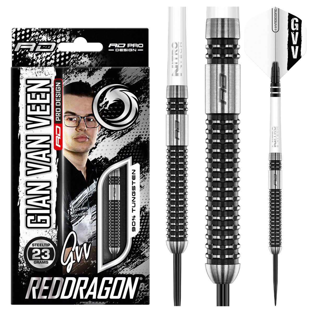 Red Dragon Gian van Veen Darts - Stahlspitze - 90% Tungsten - Axis SE