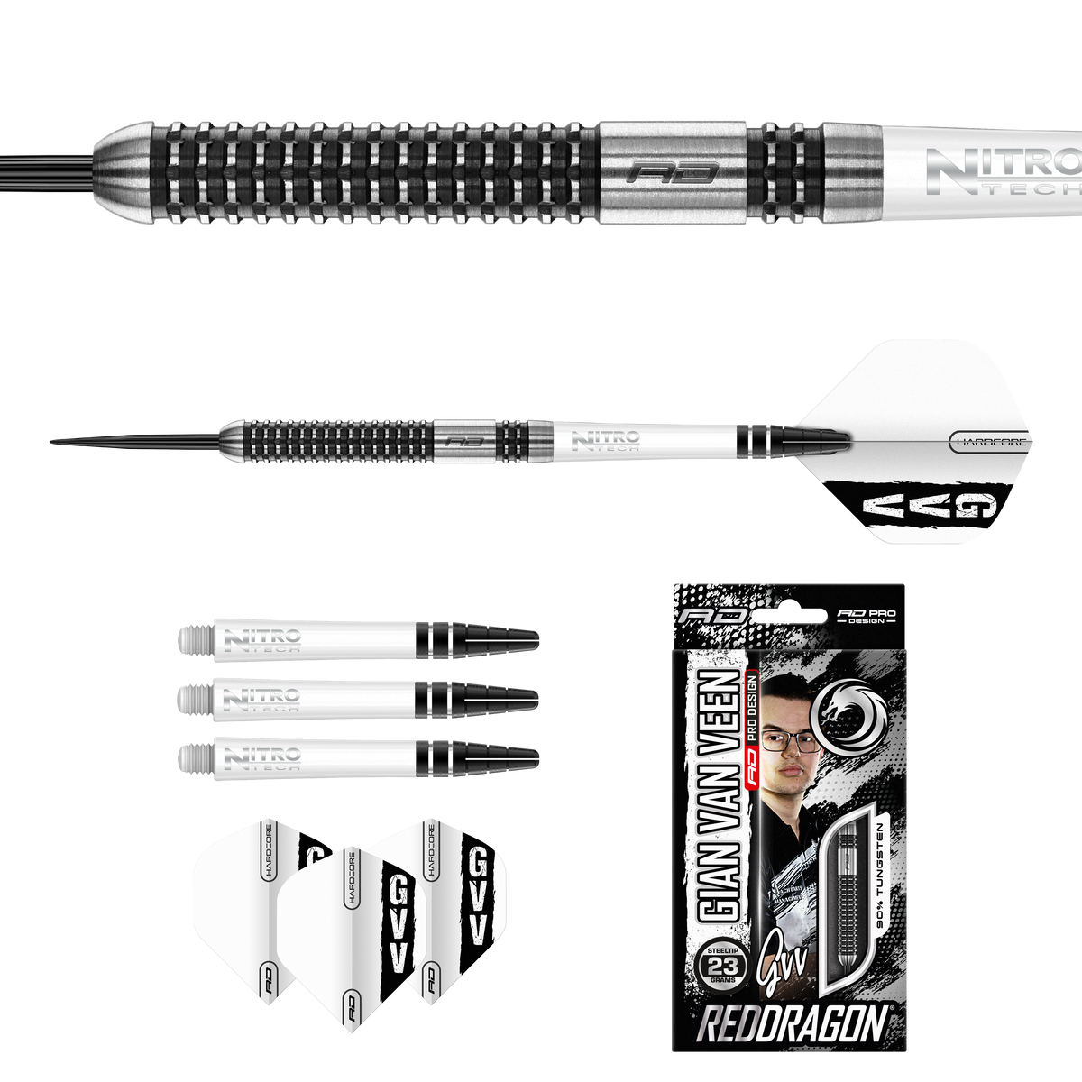 Red Dragon Gian van Veen Darts - Stahlspitze - 90% Tungsten - Axis SE
