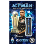 Red Dragon Gerwyn Price Darts - Stahlspitze - 90% Tungsten - Gletscher