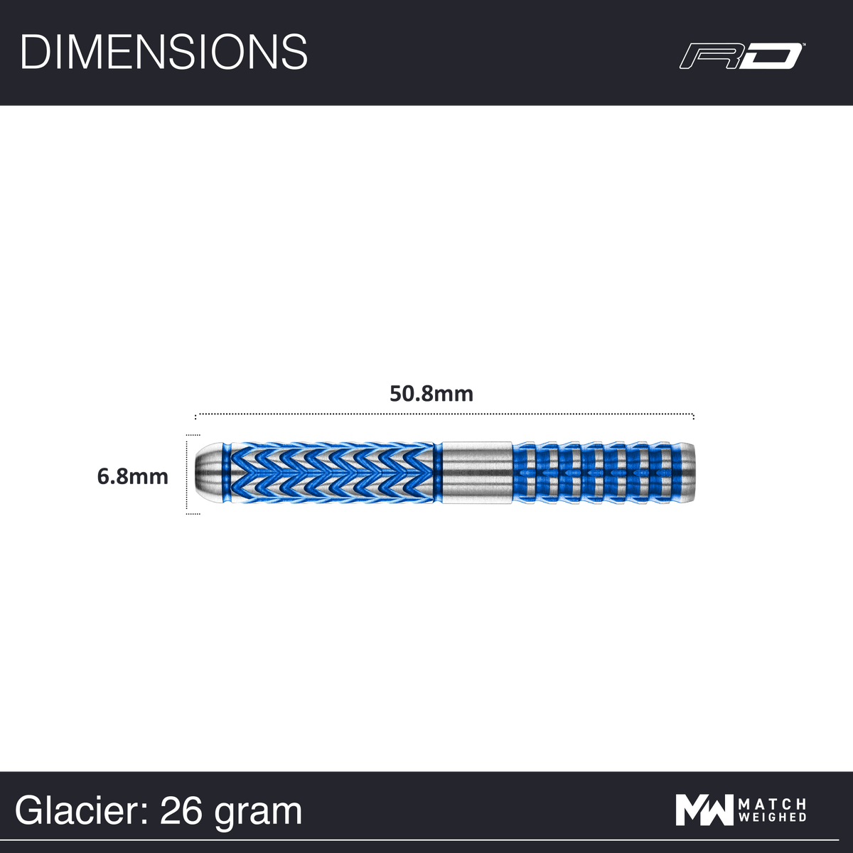 Red Dragon Gerwyn Price Darts - Stahlspitze - 90% Tungsten - Gletscher