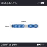 Red Dragon Gerwyn Price Darts - Stahlspitze - 90% Tungsten - Gletscher