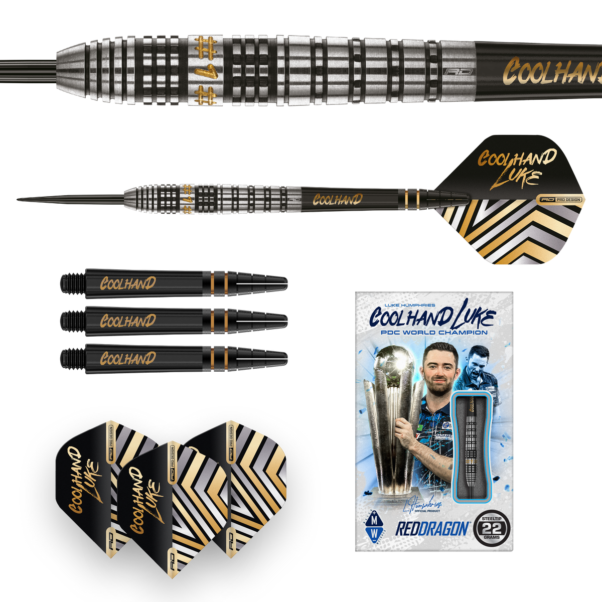 Red Dragon Luke Humphries Darts - Stahlspitze - 90% Tungsten - Prestige
