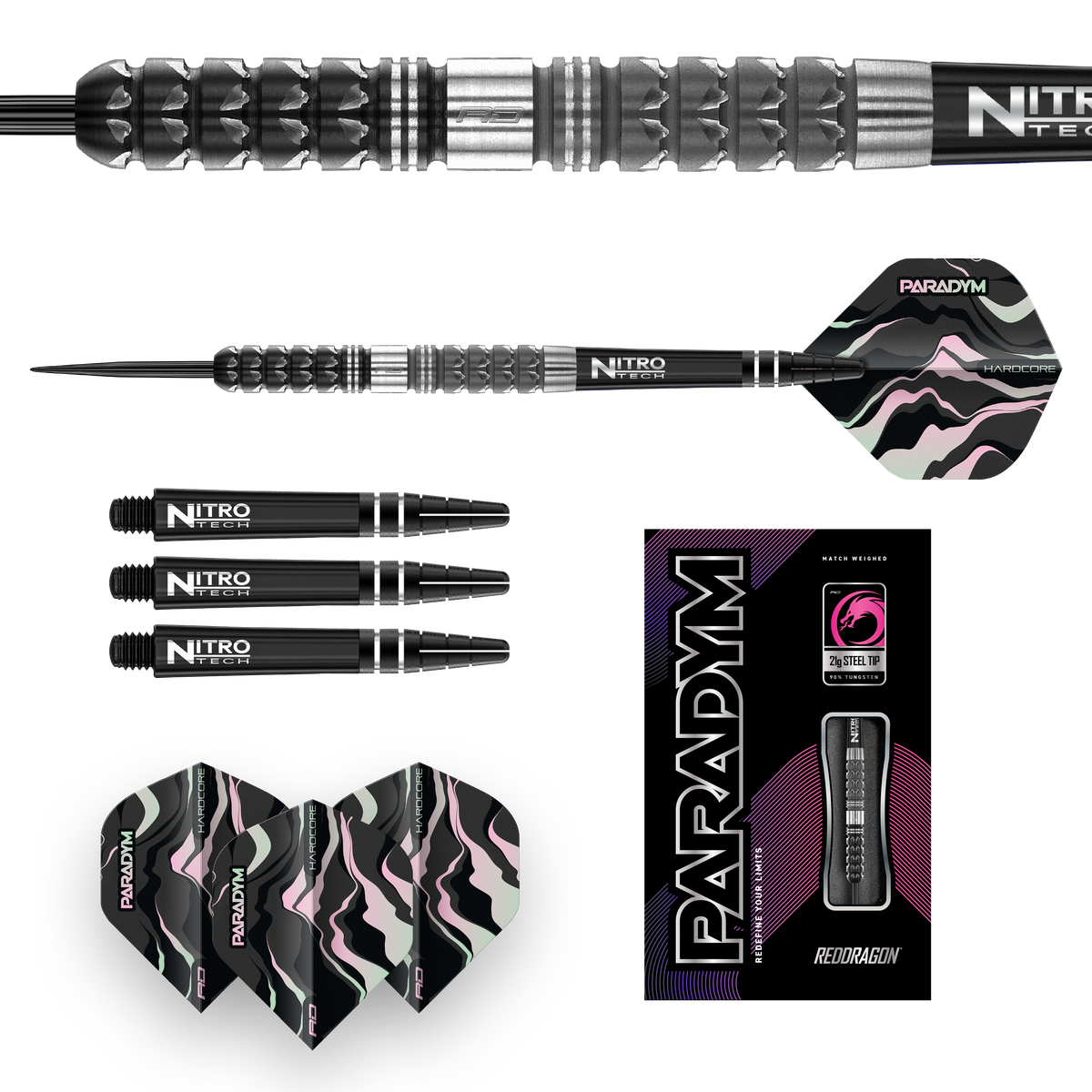 Red Dragon Paradym Darts - Stahlspitze - 90% Tungsten - Parallel