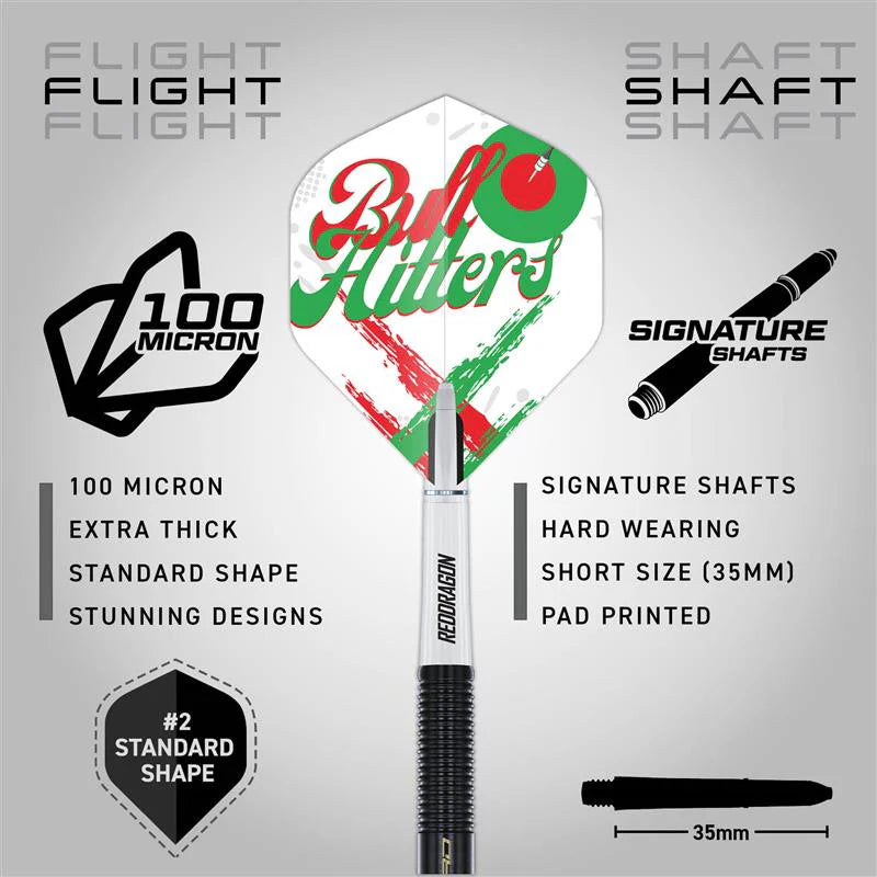 Red Dragon Bullhitters Darts - Stahlspitze - 90% Tungsten