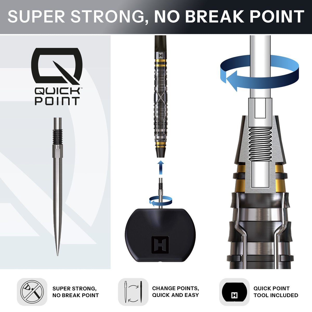 Harrows NX Luxe Darts - Stahlspitze - 90% Tungsten - Verjüngt