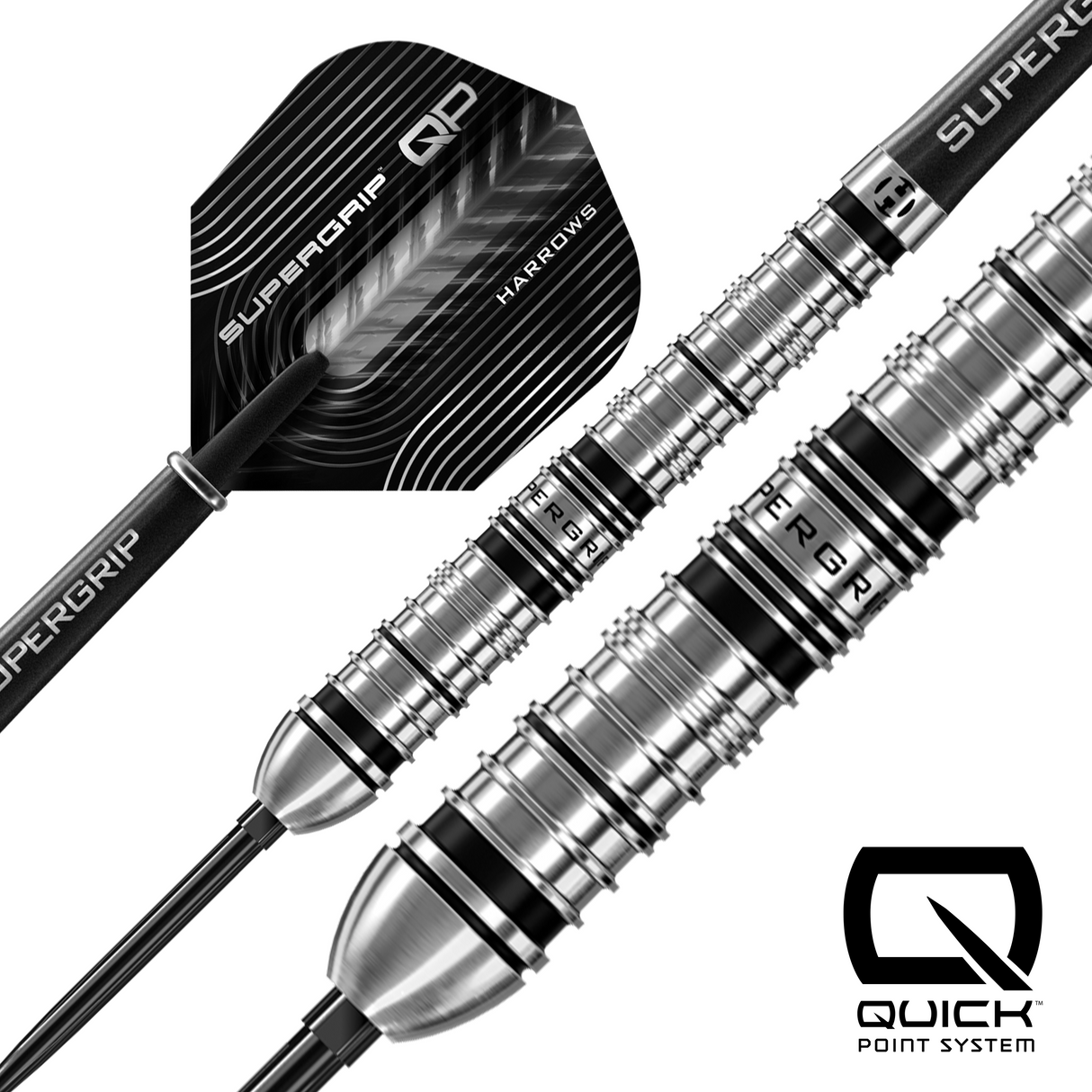 Harrows Supergrip QP Darts - Stahlspitze - 90% Tungsten