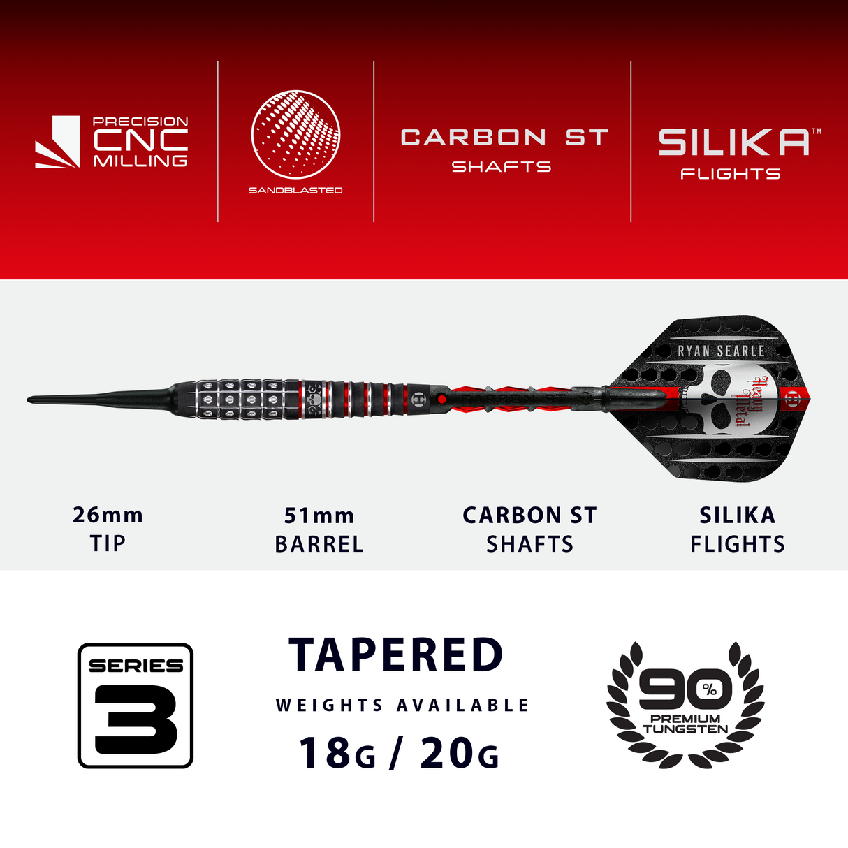 Harrows Ryan Searle Darts - Welche Spitze - 90% Tungsten - Serie 3