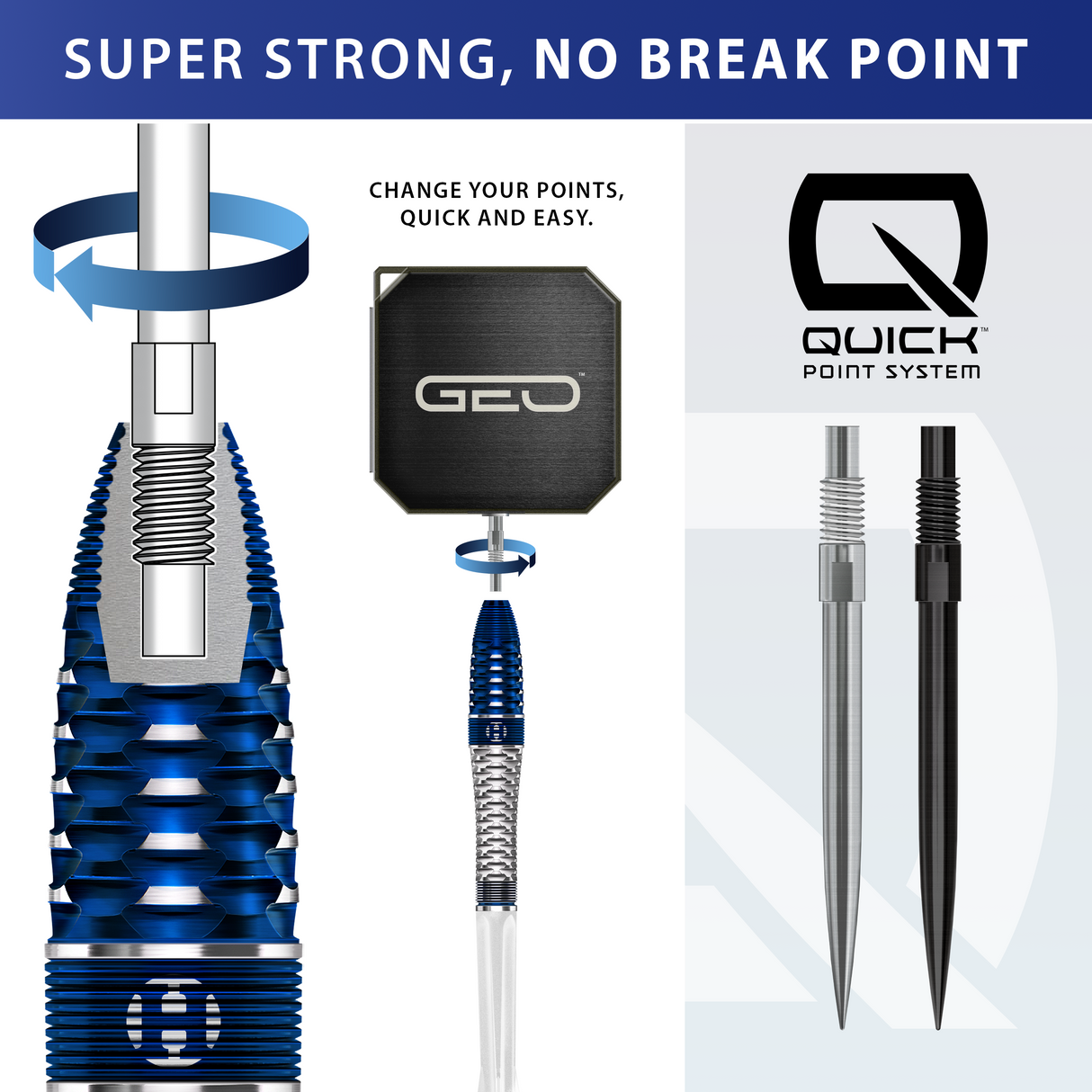 Harrows Geo Darts - Stahlspitze - 90% Tungsten - Geo 03