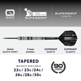 Harrows Supergrip QP Darts - Stahlspitze - 90% Tungsten