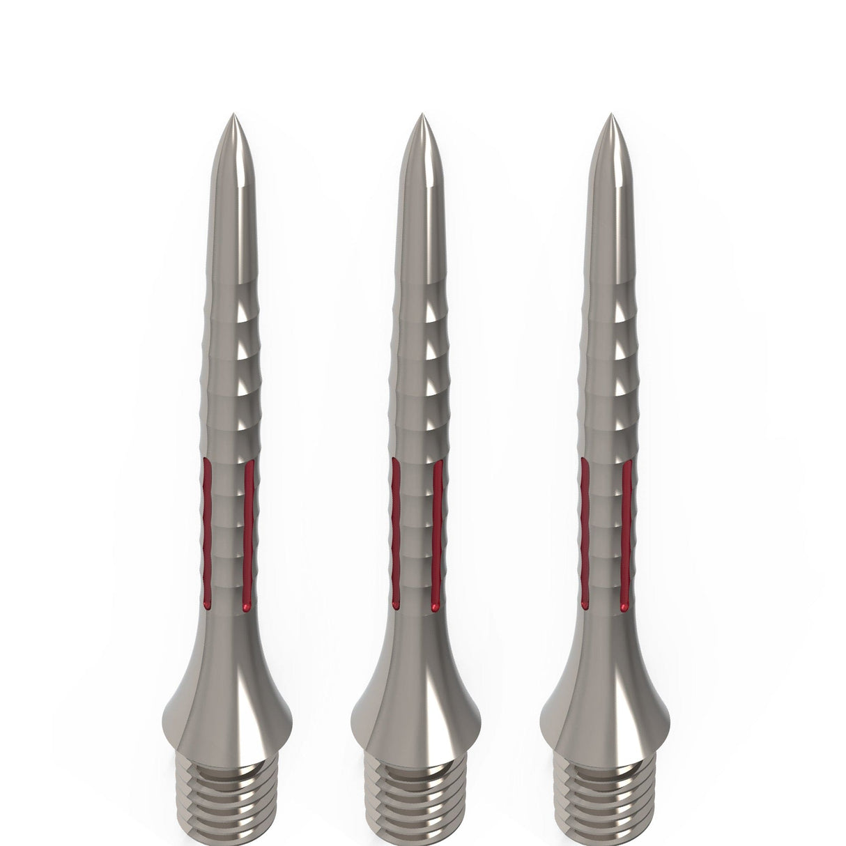 Caliburn Bamboo Conversion Points - Screw In - Soft Tip to Steel Tip - Silver & Red