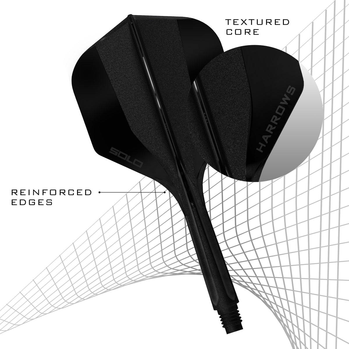 Harrows Solo 2 Dart Flights - Formgepresster Schaft & Flight