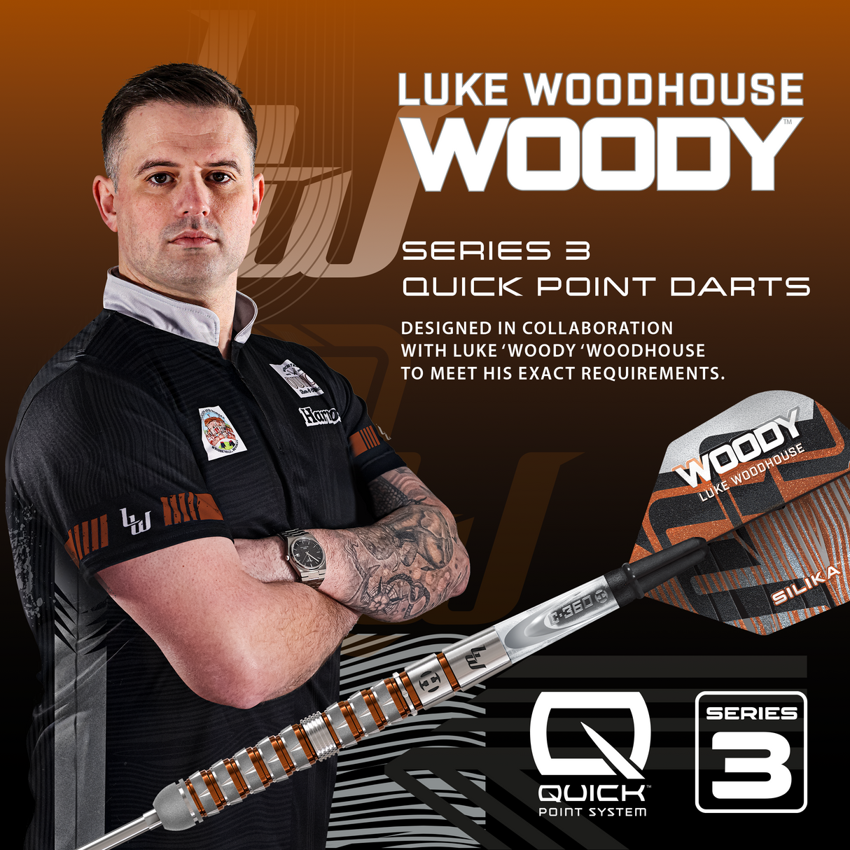 Harrows Luke Woodhouse Darts - Stahlspitze - 90% Tungsten - Serie 3
